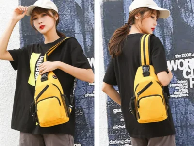Multi-Function Crossbody and Belt Bag with Earphone Hole - Perfect for Sports and Travel