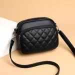 Elegant Leather Crossbody Bag with Organizer, Perfect for Casual Activities