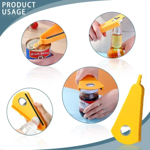 Multifunctional Can Opener for Bottles, Jars, and Beverages