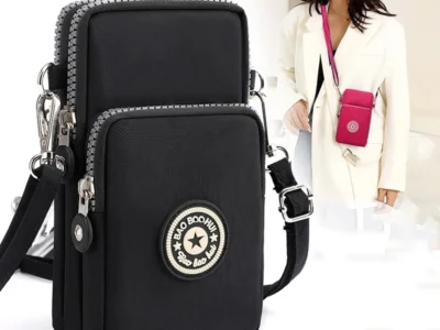 Compact Nylon Shoulder Bag / Mini Mobile Phone Purse/ Ideal for Carrying Essentials