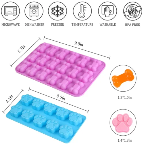 Nonstick Silicone Paw Cake and Bone Molds for Baking Candy and Jelly