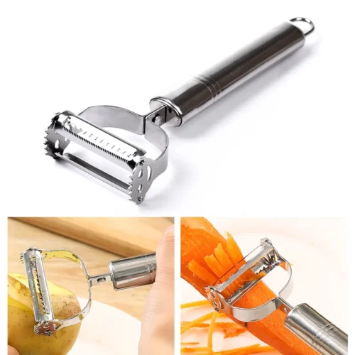 Stainless Steel Kitchen Vegetable Peeler – Multifunctional Potato Cutter and Slicer