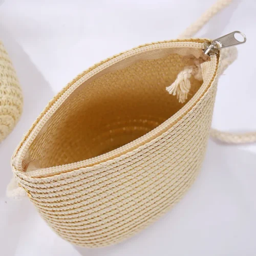 Artisan-Crafted Straw Tote for Women /Handwoven Beach Crossbody Bag with Rattan Weaving