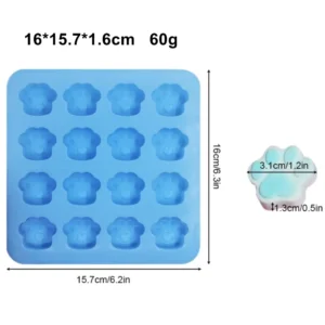 Non-Stick Food-Grade Silicone Paw Cake and Bone Chocolate Molds – Perfect for Making Candy, Jelly, and More