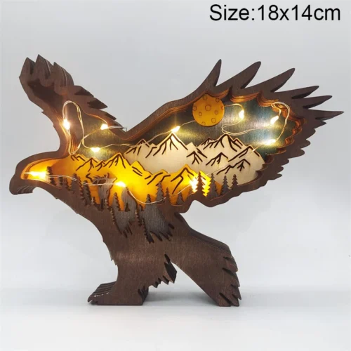 Creative Animal Wooden Table Lamp: Battery-Operated LED Night Light