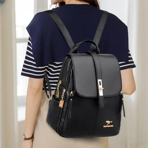 Chic Black Vintage Daypacks for Girls - Stylish School Bags and Mochila Rucksacks