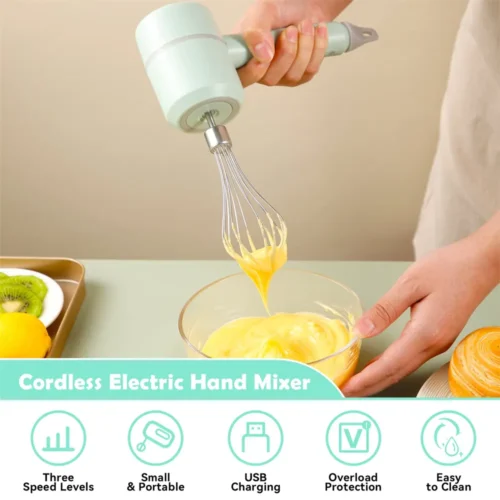 Portable Electric Food Processor Set - Multifunctional Blender, Hand Mixer, Egg Beater & Milk Frother