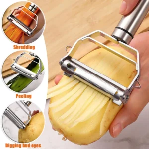 Kitchen Vegetable Peeler Stainless Potato Cutter Double-Head Vegetable Slicer Household Multiple-Function Vegetable Chopper