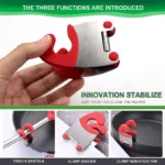 Stainless Steel Pot Clip Holder with Anti-Scald Silicone Grip - Securely Organize and Fix Your Pot with Ease