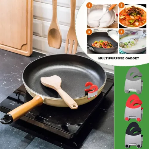 Stainless Steel Pot Clip Holder with Anti-Scald Silicone Grip