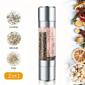 Double-Ended Stainless Steel Spice Grinder - Ideal for Pepper, Cumin, Sea Salt, and More - Manual Spice Mill for Your Kitchen Gadget Collection