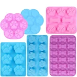 Non-Stick Food-Grade Silicone Paw Cake and Bone Chocolate Molds – Perfect for Making Candy, Jelly, and More