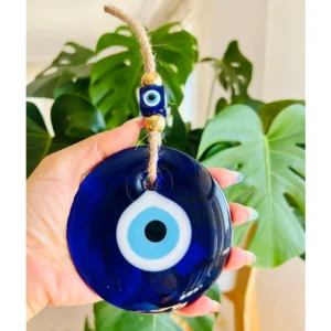 Turkish Glass Blue Evil Eye Wall Hanging - Home Decor, House Protection, and Gift Idea for Wall Decoration