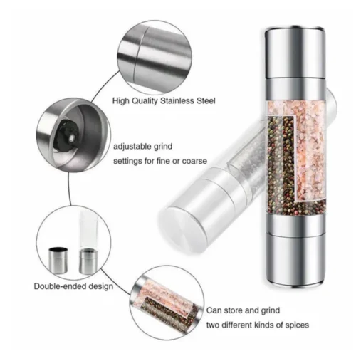 Premium Double-Ended Stainless Steel Spice Grinder for Perfect Seasoning
