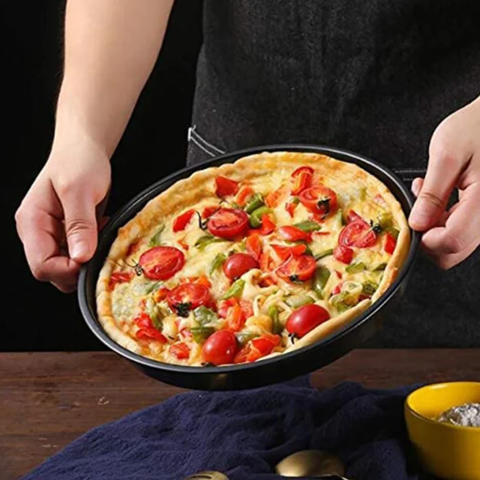 7/8/9/10 Inch Pizza Baking Pan Nonstick Carbon Steel Pizza Tray Round Baking Sheet for Homemade Pizza Oven Pans