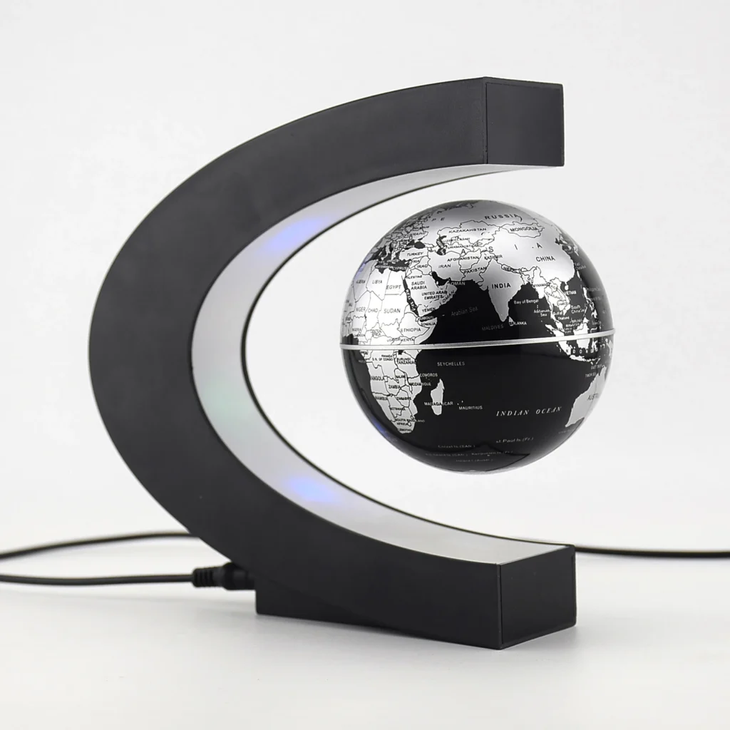 Magnetic Levitating Globe LED World Map – Electronic Antigravity Novelty Lamp, Home Decor Light, Unique Birthday Gift