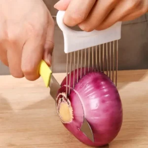 Stainless Steel Potato Chip Maker and Onion Holder for Effortless Chopping in the Kitchen