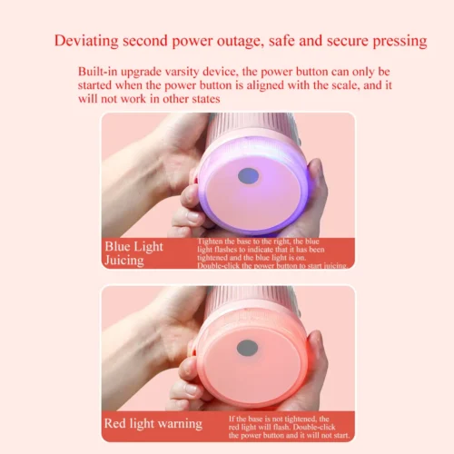 USB Rechargeable Mini Electric Blender - Portable Juice Bottle for Smoothies and Ice
