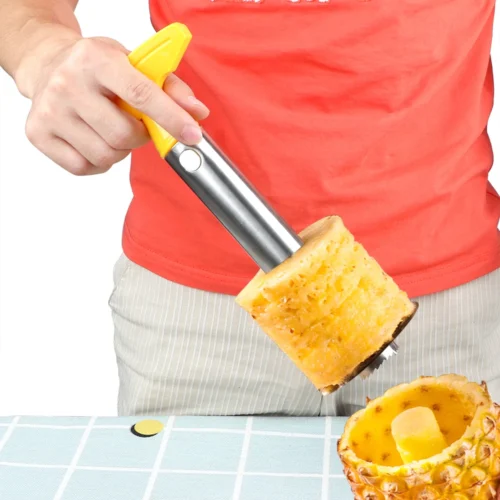 Stainless Steel Pineapple Peeler and Corer - Efficient Kitchen Tool for Peeling, Coring, and Slicing Pineapples