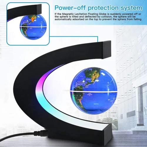 Magnetic Levitating Globe LED World Map – Electronic Antigravity Novelty Lamp, Home Decor Light, Unique Birthday Gift