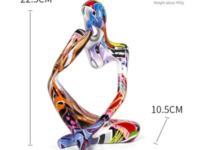 Colorful Graffiti Abstract Resin Thinker Sculpture