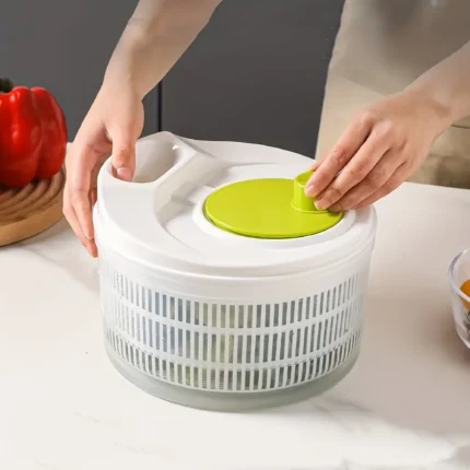 Salad Spinner and Fruits Basket for Efficiently Drying Vegetables and Fruits – Your Essential Vegetables Washer and Fruit Drainer
