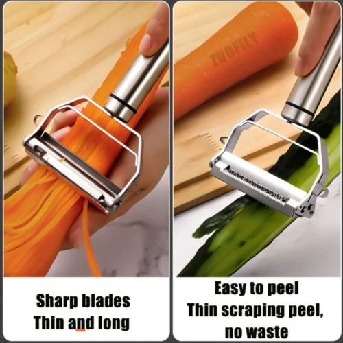 Stainless Steel Kitchen Vegetable Peeler – Multifunctional Potato Cutter and Slicer
