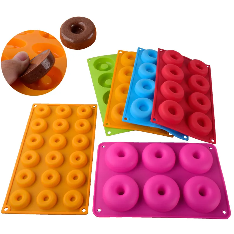 Silicone Donut Mold Baking Pan – 6/8 Cavity Mold for Breads, Pastries, and DIY Doughnut Desserts – Essential Cake Tools for Dessert Making