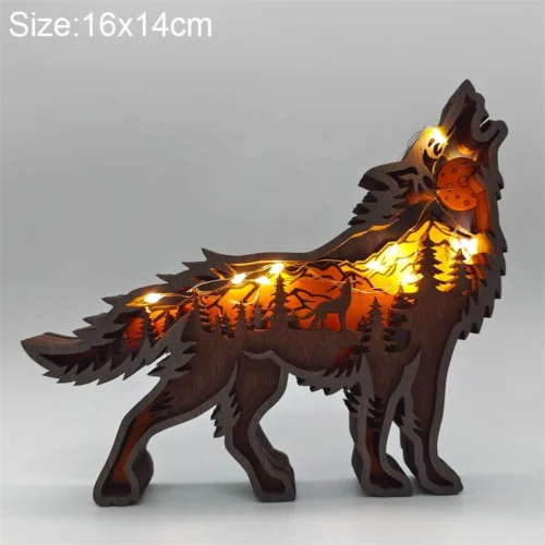 Creative Animal Wooden Table Lamp: Battery-Operated LED Night Light