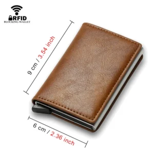 RFID Credit Card Holder, Small Leather Bank Cardholder Case, Slim, and Thin Magic Mini Wallet