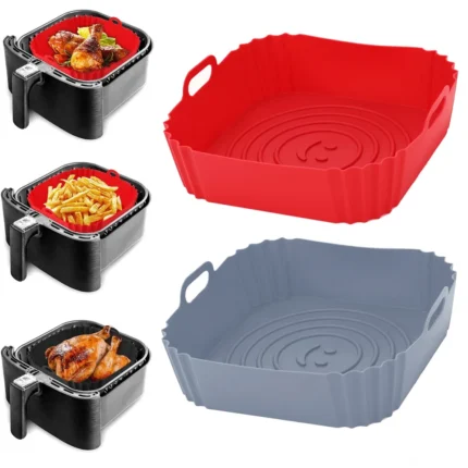 Reusable 22cm Silicone Airfryer Pan Liner – Versatile Accessories for Air Fryers, Ovens, Baking Trays, and Cooking Pizza or Fried Chicken