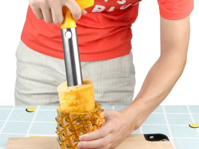 Stainless Steel Pineapple Peeler and Corer - Efficient Kitchen Tool for Peeling, Coring, and Slicing Pineapples