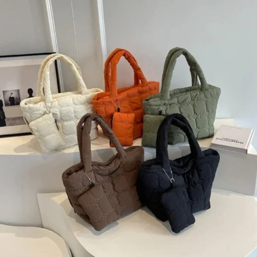 Fashionable, Lightweight Puffy Top-Handle Bag with Large Capacity - A Stylish Ladies' Totes Bag