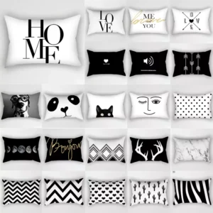 Black and White Geometric Decorative Pillowcases