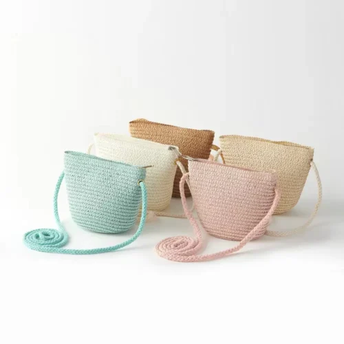 Artisan-Crafted Straw Tote for Women /Handwoven Beach Crossbody Bag with Rattan Weaving