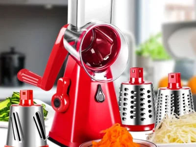 Multifunctional Round Rotate Mandoline Slicer - Manual Kitchen Gadget for Potatoes, Cheese, and Vegetables