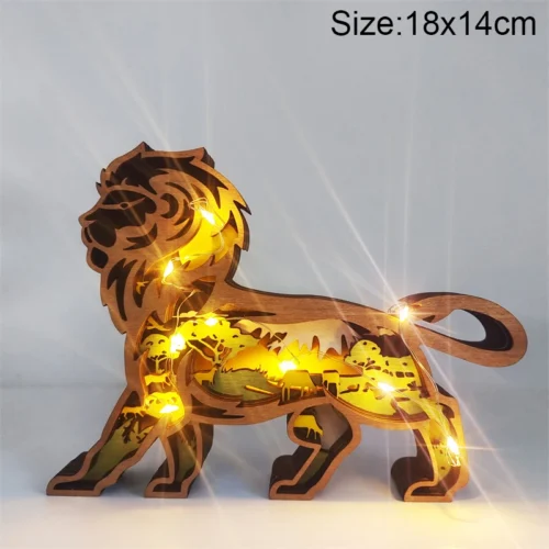 Creative Animal Wooden Table Lamp: Battery-Operated LED Night Light