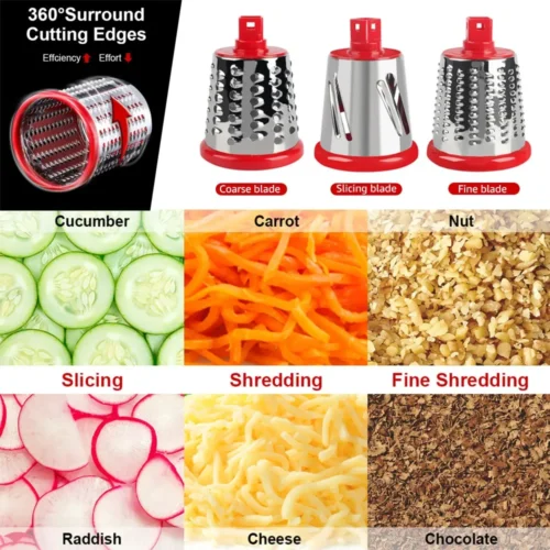 Multifunctional Round Rotate Mandoline Slicer - Manual Kitchen Gadget for Potatoes, Cheese, and Vegetables