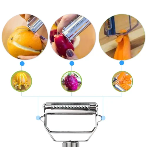 Multifunctional Stainless Steel Peeler for Fruits and Vegetables