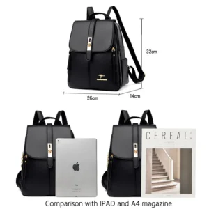 Chic Black Vintage Daypacks for Girls - Stylish School Bags and Mochila Rucksacks