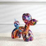 Colorful Graffiti Balloon Dog Resin Figurines