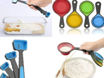 Collapsible Silicone Measuring Cups and Spoons Set - Compact Tools for Cooking, Baking, and Accurate Measurements