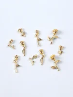 10Pcs Vintage Rose Metal Flowers for Nail Charms: Gold Alloy Punk Style Nail Art Decorations for DIY Nail Designs