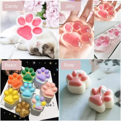 Nonstick Silicone Paw Cake and Bone Molds for Baking Candy and Jelly