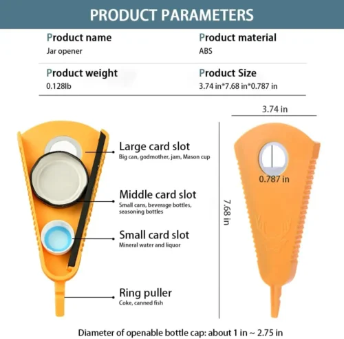 Multifunctional Can Opener for Bottles, Jars, and Beverages