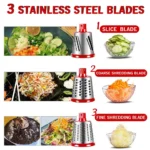 Multifunctional Round Rotate Mandoline Slicer - Portable Manual Kitchen Gadget for Potato, Cheese, and Vegetable Cutting