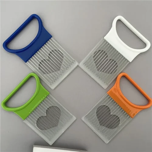 Stainless Steel Potato Chip Maker and Onion Holder - Effortless Kitchen Chopping Tool