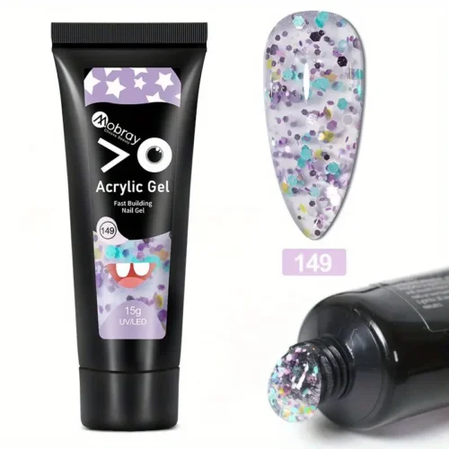 Nail Extension Gel - 15g Crystal Sequin Gel for DIY Nail Art