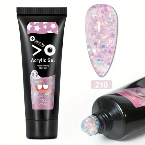 Nail Extension Gel - 15g Crystal Sequin Gel for DIY Nail Art