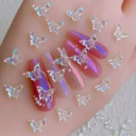 100pcs/set Aurora Butterfly Nail Accessories: 3D Butterfly-Shaped Nail Art Decorations - Charming Charms for Manicure Art Decoration, Perfect for Women and Girls